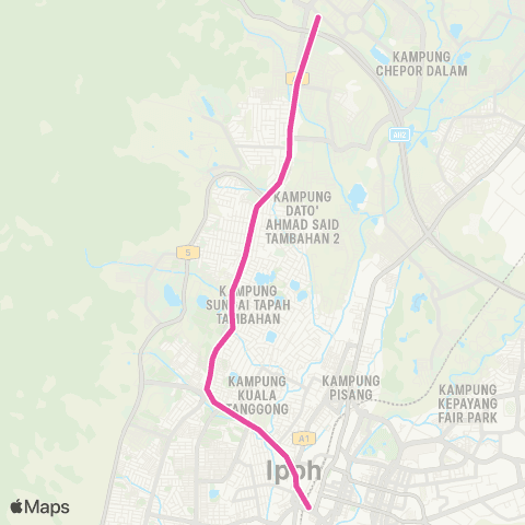 BAS.MY Ipoh Terminal Medan Kidd - Terminal Amanjaya map