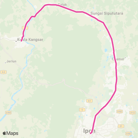 BAS.MY Ipoh Term Medan Kidd - Kuala Kangsar via Bukit Gantang map
