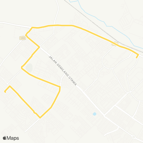 BAS.MY Johor Bahru Terminal Kulai - Taman Putri Kulai map