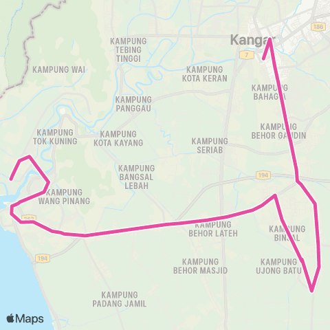 BAS.MY Kangar Kangar - Kuala Perlis map