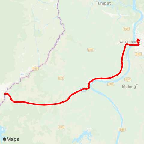 BAS.MY Kota Bharu Kota Bharu - Rantau Panjang map