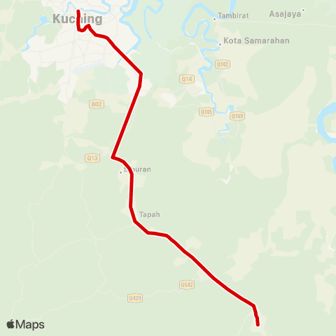 BAS.MY Kuching Open Air Market - Terminal Bas Serian map