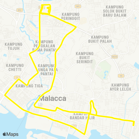 BAS.MY Melaka Bandaraya Melaka Feeder map