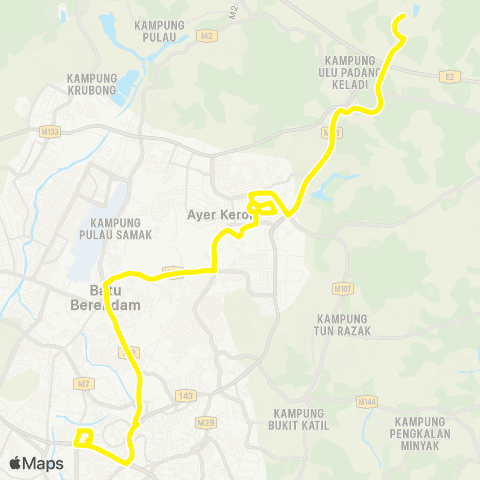 BAS.MY Melaka Melaka Sentral - Mitc map