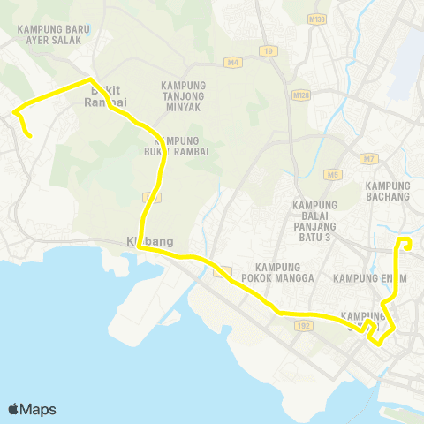 BAS.MY Melaka Melaka Sentral - Paya Luboh map