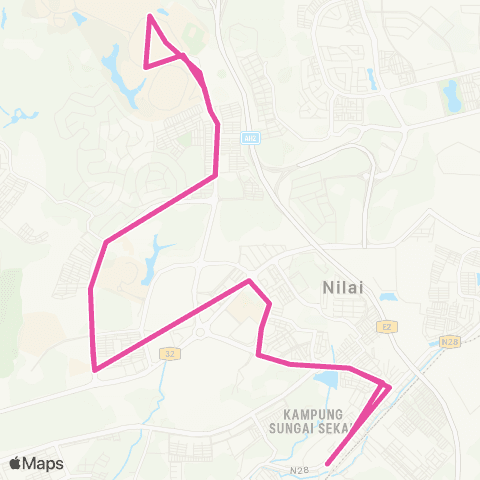 BAS.MY Seremban Nilai Sentral - Usim Loop map