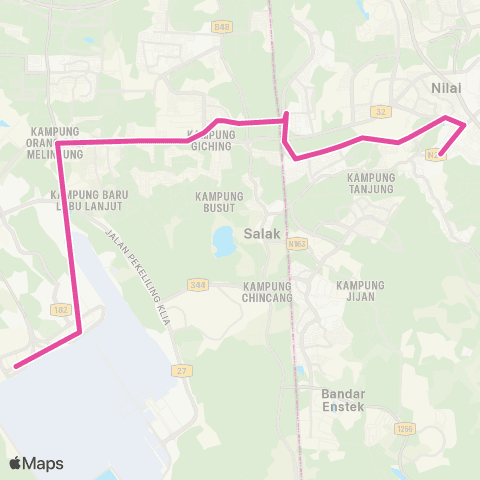 BAS.MY Seremban Nilai Sentral - Klia map
