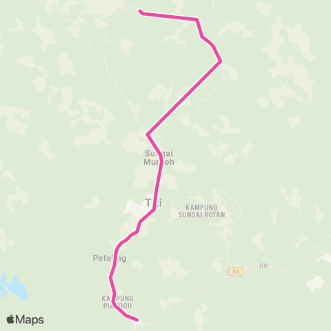 BAS.MY Seremban Kuala Klawang - Kampung Chennah map