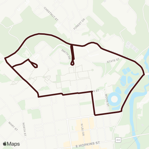 Bobcat Shuttle Campus Loop map