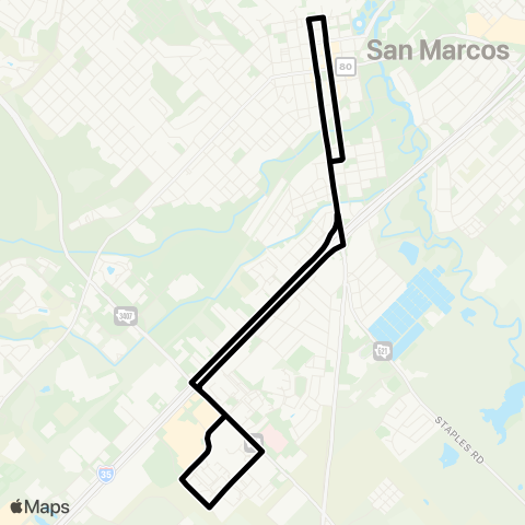 Bobcat Shuttle Night South map