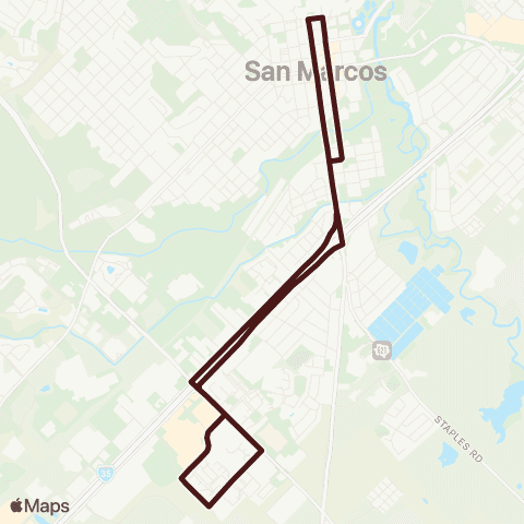 Bobcat Shuttle San Marcos South map