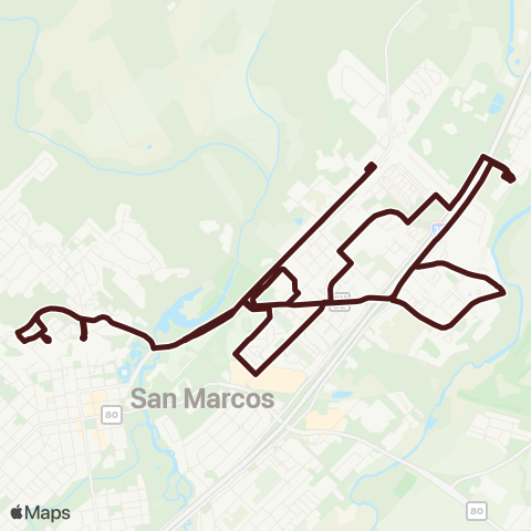 Bobcat Shuttle San Marcos North / East map