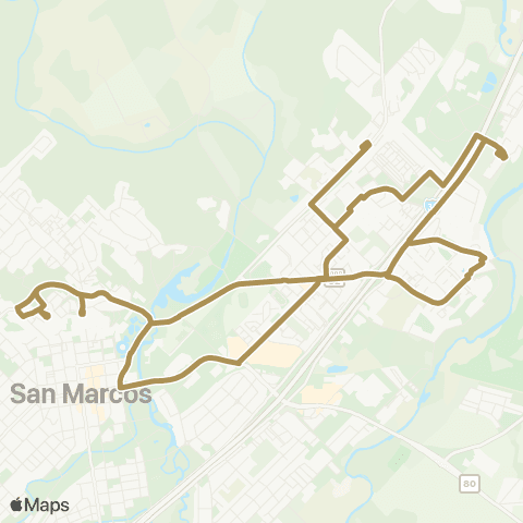 Bobcat Shuttle 63 San Marcos N / East - Football Detour map