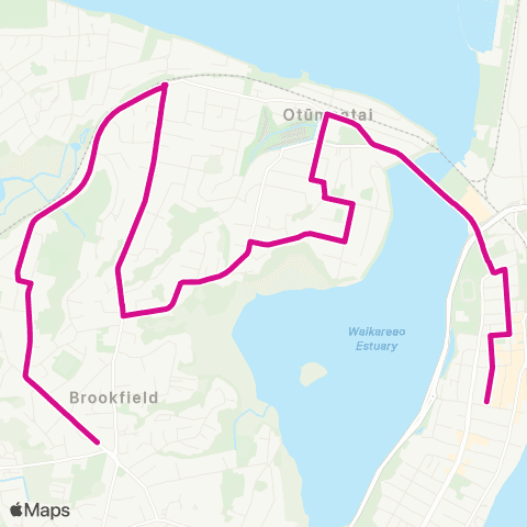 BayBus (Bay of Plenty) Otumoetai - Brookfield - Tauranga City map