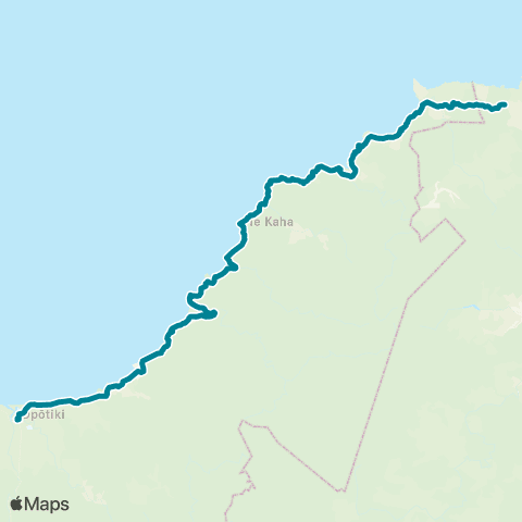 BayBus (Bay of Plenty) Potaka - Opotiki map