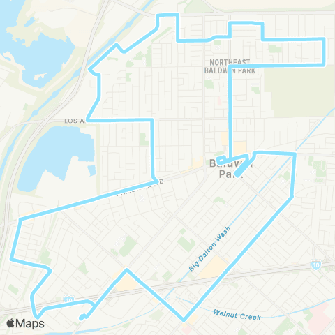 Baldwin Park Transit Teal map