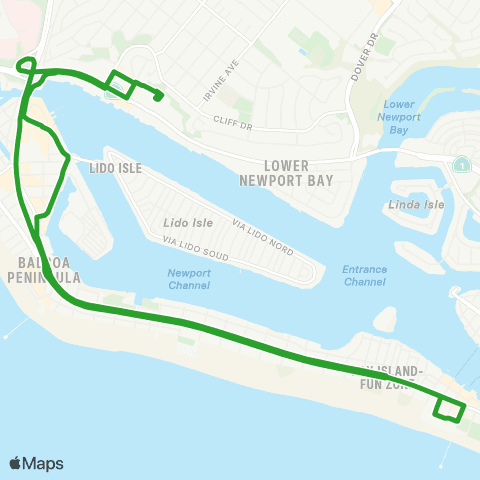 Balboa Peninsula Trolley Newport Beach Trolley map