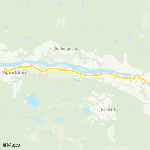 Brakar Drammen - Mjøndalen map