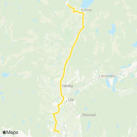Brakar Sylling - Sørsdal - Lierbyen map