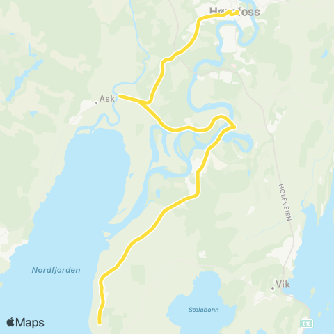 Brakar Tyrifjord-Ask-Hønefoss map