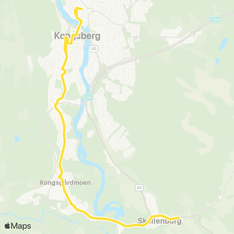 Brakar Skollenborg - Kongsberg map
