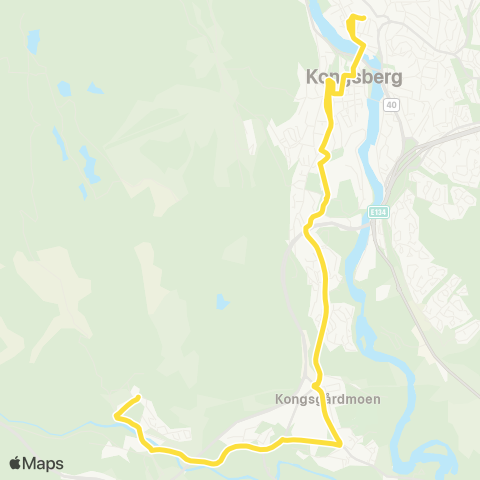 Brakar Kongsberg Knutepunkt - Saggrenda map