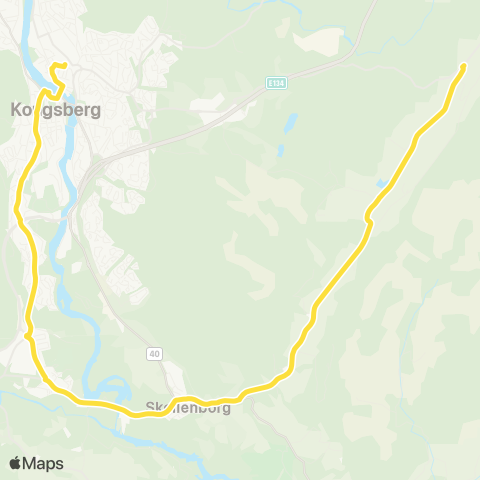 Brakar Kongsberg - Krekling map