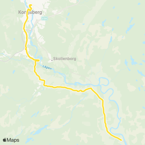 Brakar Kongsberg - Hvittingfoss map