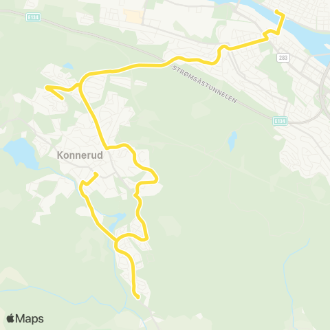 Brakar Nattbuss Konnerud map