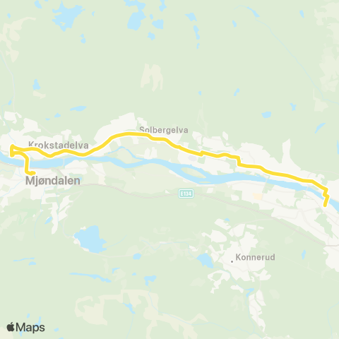 Brakar Nattbuss Mjøndalen map