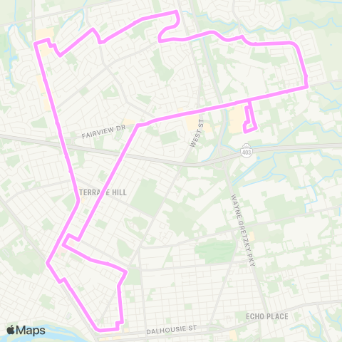 Brantford Transit Mall Loop map