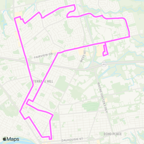 Brantford Transit Mall Loop map