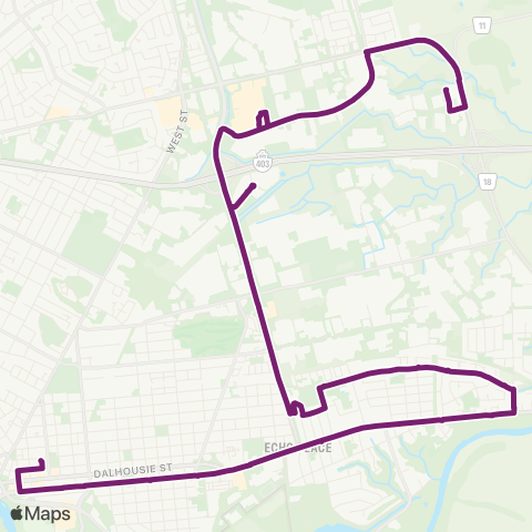 Brantford Transit Echo Place Loop map
