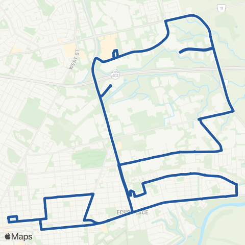 Brantford Transit East Brantford Evening Loop map