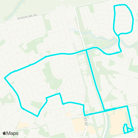 Brantford Transit Banbury and Brier Loop map