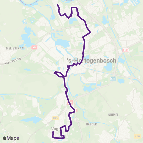 Bravo Maasoever via CS en JBZ - Vught map
