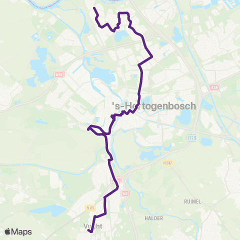 Bravo Maasoever via CS en JBZ - Vught map