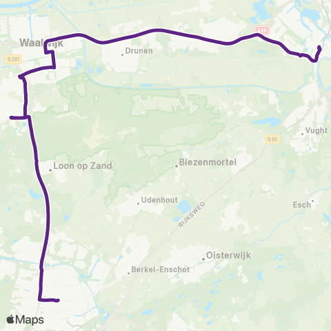 Bravo Tilburg via Waalwijk - 's-Hertogenbosch map