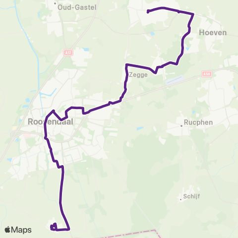 Bravo Nispen via Roosendaal - Oudenbosch map