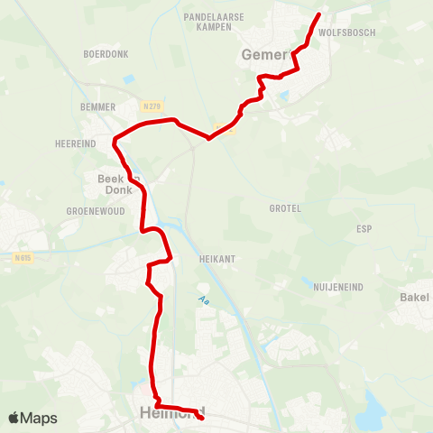 Bravo Helmond Station - Donk - Gemert map