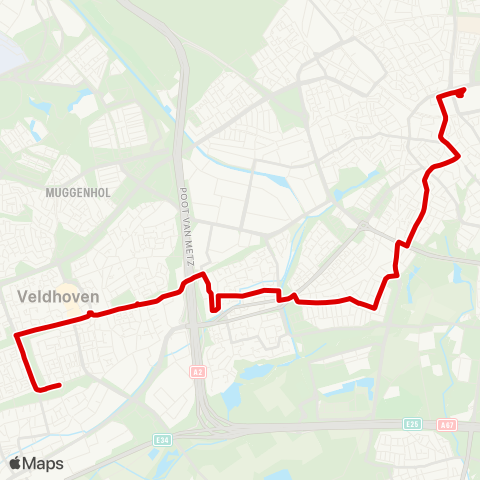 Bravo Veldhoven Abdijlaan - Eindhoven Station map
