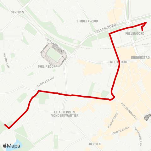 Bravo Eindhoven Station - J.Eliasweg map