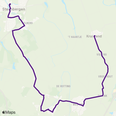Bravo Steenbergen via Moerstraten - Wouw map