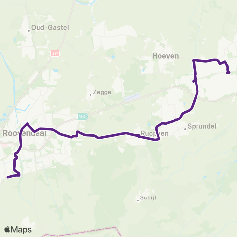 Bravo Roosendaal Tolberg via Rucphen - Etten-Leur map
