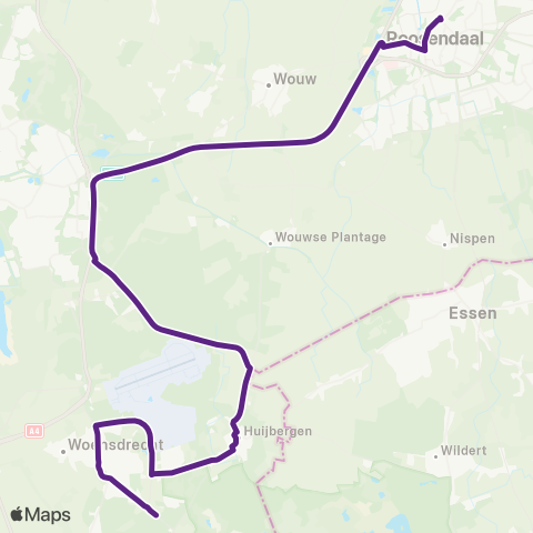 Bravo Roosendaal via Hoogerheide - Ossendrecht Postbaan map