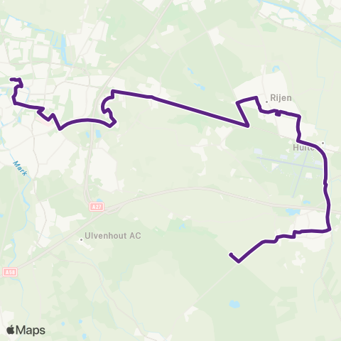 Bravo Breda via Rijen - Gilze AZC map