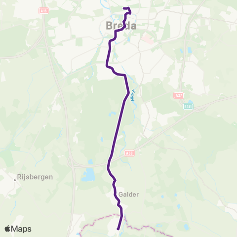Bravo Breda via Galder - Meersel Dreef map
