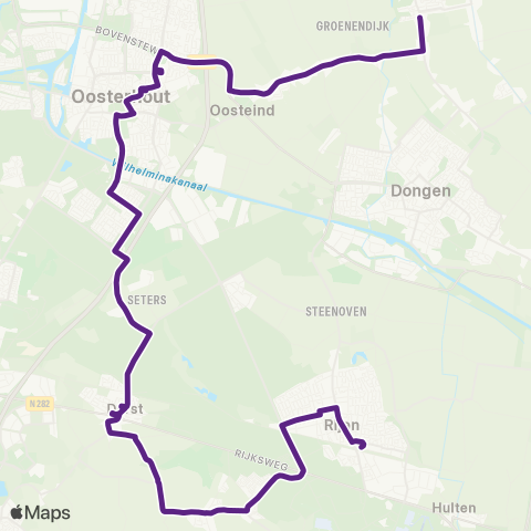 Bravo Rijen via Oosterhout - 's Gravenmoer map