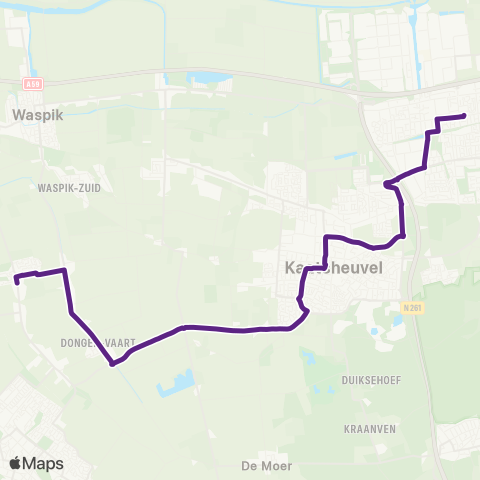 Bravo Waalwijk via 's-Gravenmoer - Rijen map