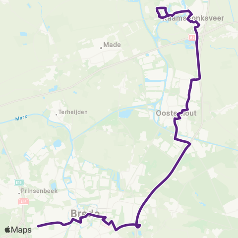 Bravo Geertuidenberg via Breda / A27 - Oud Gastel map